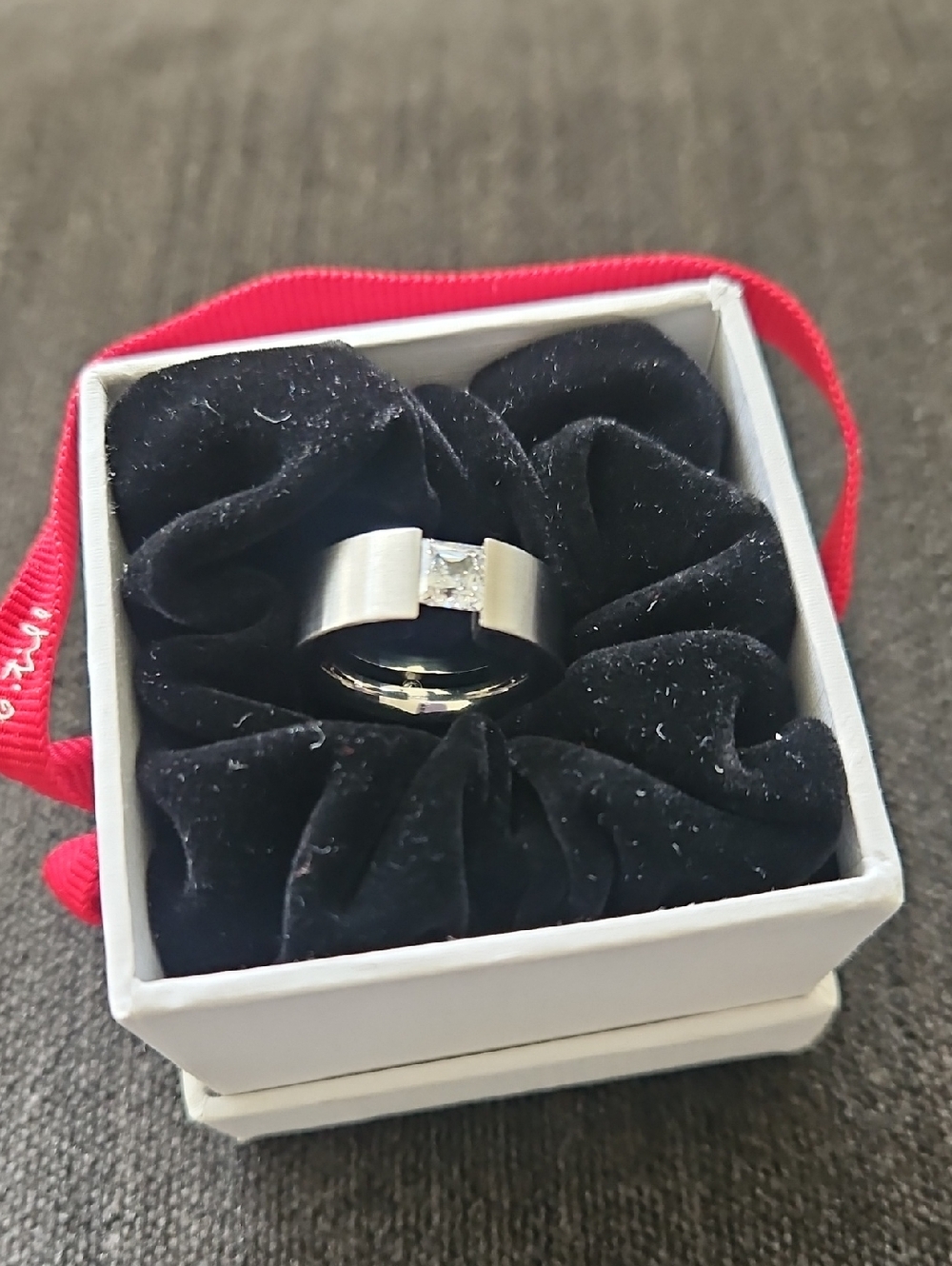 Custom Silver Tone Men's Ring with Center Stone